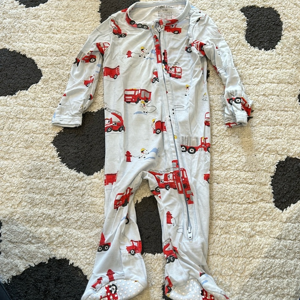 Angel dear fire truck onesie